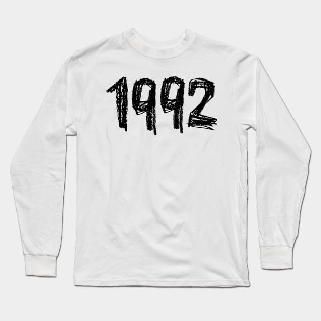 Birth Year 1992, Born in 1992 Long Sleeve T-Shirt by badlydrawnbabe